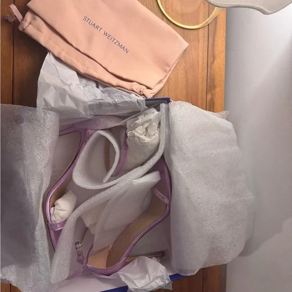 Stuart Weitzman Nudist Heel Sandals - Lavendar/Purple - Picture 1 of 2